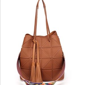Brown bucket bag